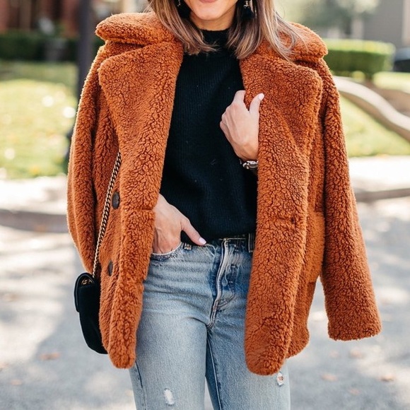 FREE PEOPLE Notched Teddy Peacoat - Picture 7 of 7